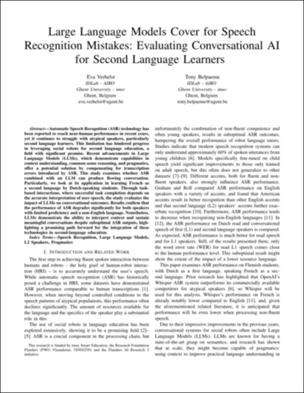 Large Language Models Cover for Speech Recognition Mistakes: Evaluating ...