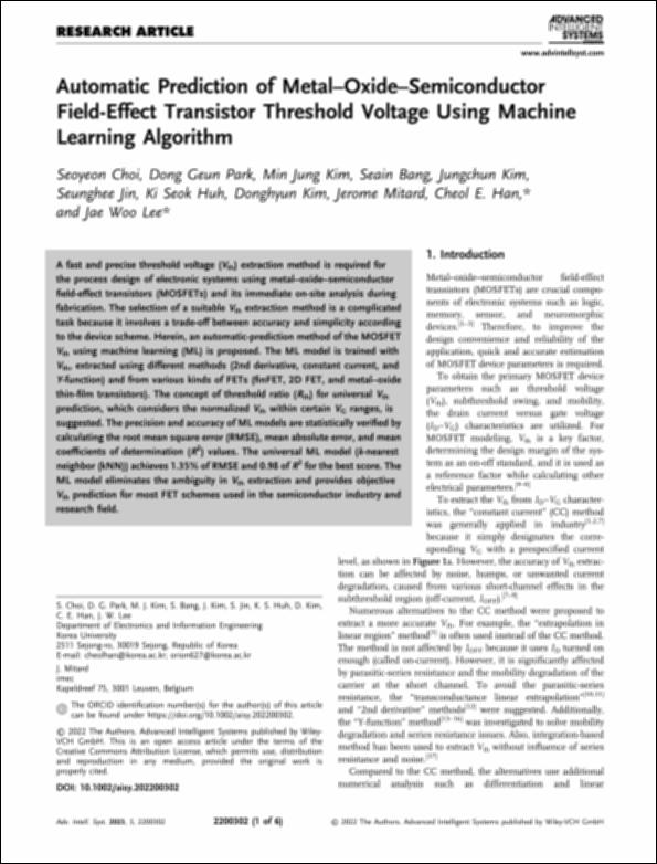 Automatic Prediction of Metal-Oxide-Semiconductor Field-Effect ...