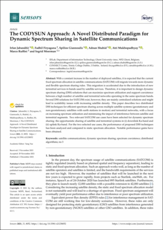 The CODYSUN Approach: A Novel Distributed Paradigm for Dynamic Spectrum ...