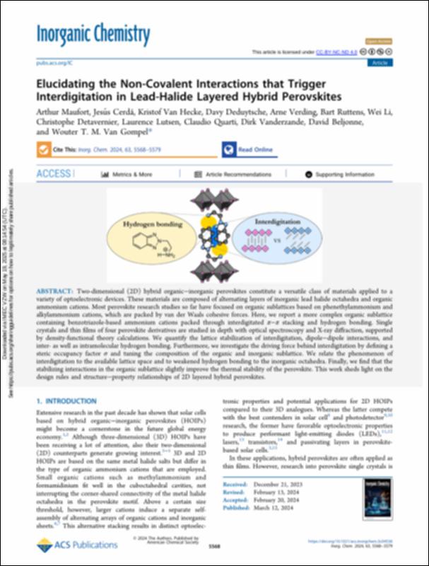 Elucidating the Non-Covalent Interactions that Trigger Interdigitation ...