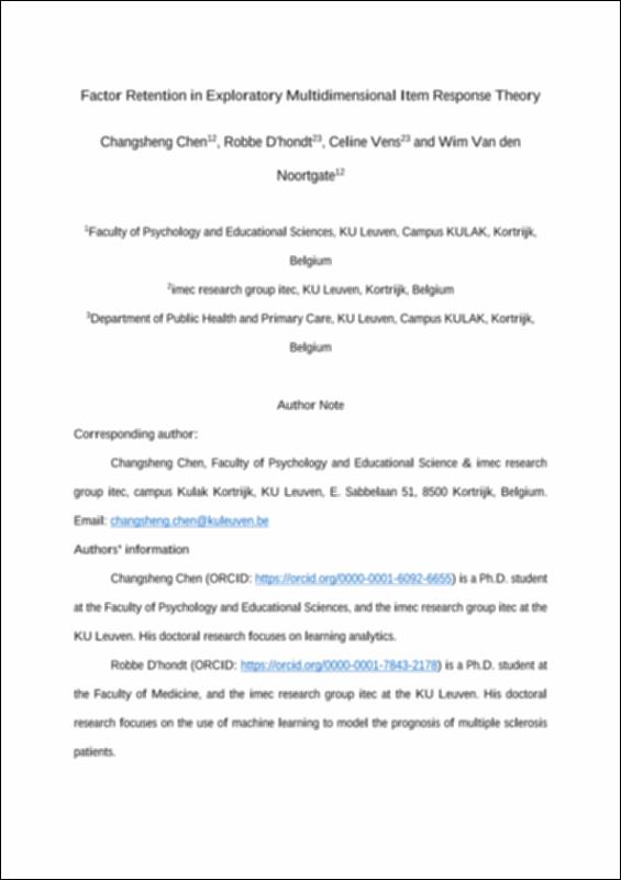 Factor Retention in Exploratory Multidimensional Item Response Theory