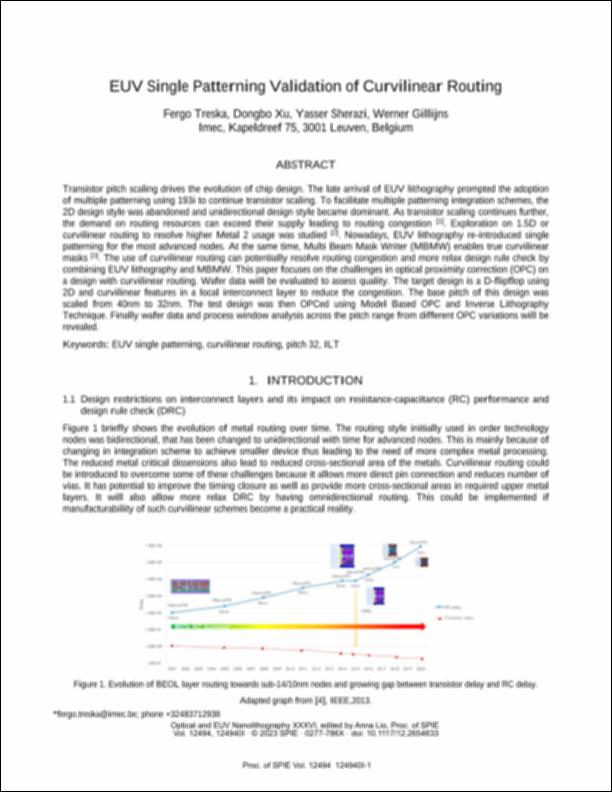 EUV single patterning validation of curvilinear routing