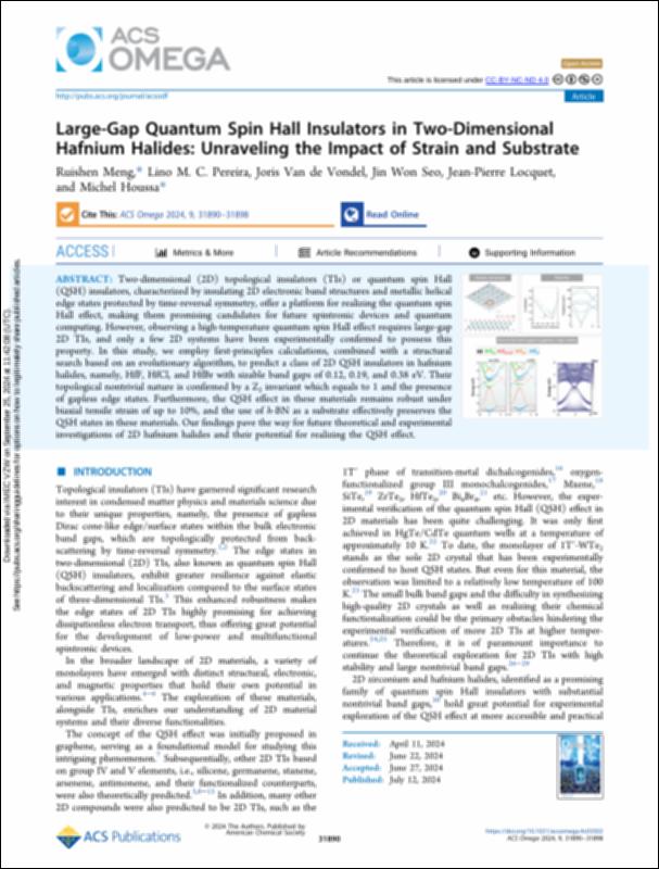 Large-Gap Quantum Spin Hall Insulators in Two-Dimensional Hafnium ...