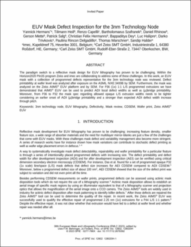 EUV mask defect inspection for the 3nm technology node